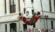 Look up! City Hall Hits a High Note with Circus Aerials in Courtyard